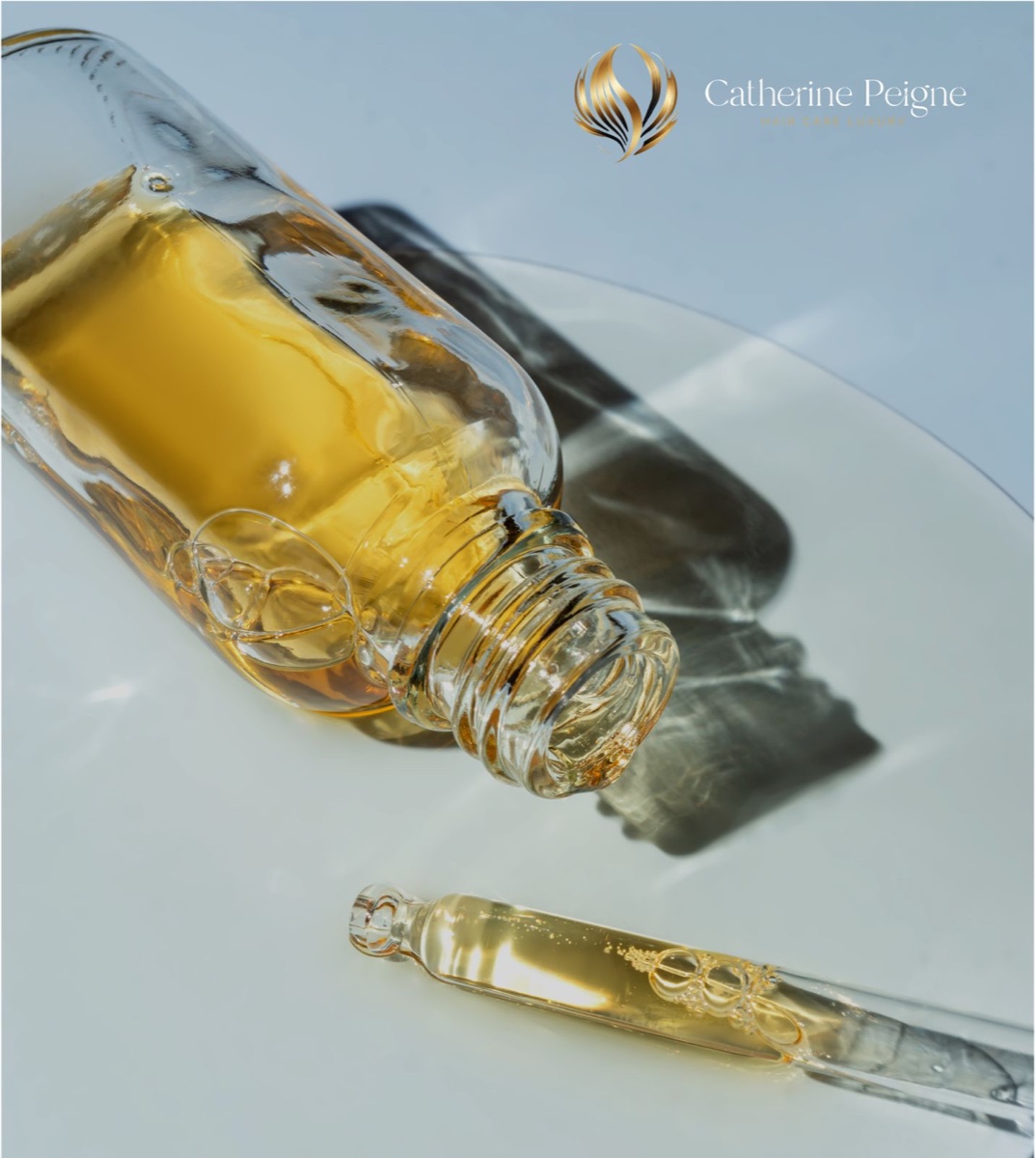 Sérum doré CPR-CELLSOME™ Catherine Peigne — flacon de verre et pipette